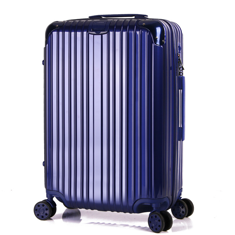 京嶸保羅行李箱萬向輪拉桿箱旅行箱男女密碼箱商務登機箱20 24 28寸箱包 深海藍(經(jīng)典拉鏈款) 20寸