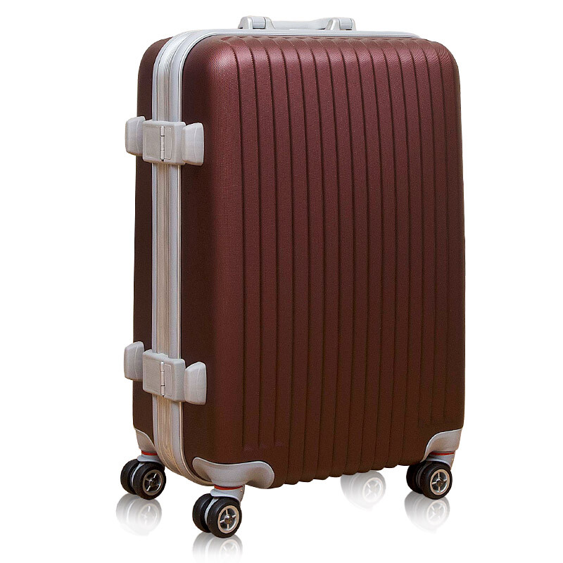 ETLB 萬(wàn)向輪鋁框箱20寸登機(jī)箱旅行箱24寸拉桿箱行李箱托運(yùn)箱男女潮 巧克力 24寸(終身質(zhì)保)